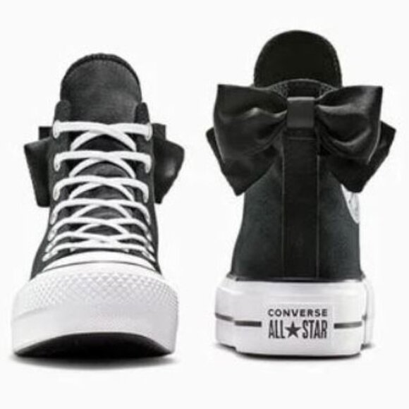 NEW Converse BOW Chuck Taylor Black A14828C PLATFORM Women SZ 7.5 (8 to 8.5) nib - Picture 1 of 11